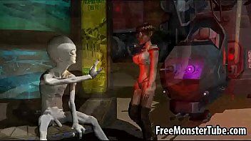 Jouer Une fille 3d suce une bite et se fait baiser par un extraterrestre