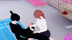KOIKATSU:电锯男无尽游戏 - 火辣娇小黑发大屁股在阴户中获得铁杆并中出