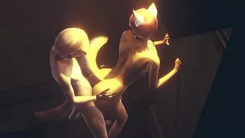 Afspelen Harige yaoi - vos geeft hondjongen een handjob en neukt hem vervolgens tegen de muur in een steegje - anime manga aziatische japanse game porno gay