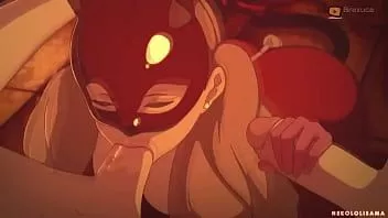 Abspielen Mädchen mit Katzenohrenmaske macht einen tollen Blowjob!