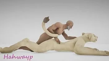 play Pluizig leeuwinnenmeisje paring met bebaarde man | harig monster | 3D porno wild leven