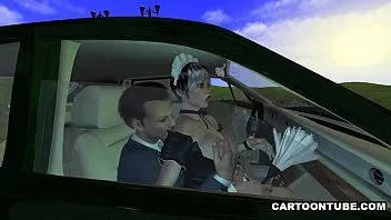 Oynat Busty 3d cartoon hizmetçi Başlarken parmaklı ve becerdin