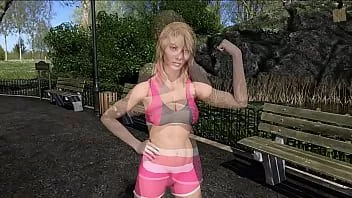 Jouer Plaisirs de la grande ville 9, entraînement avec la blonde sexy katia john ne peut s'empêcher de regarder ses gros seins