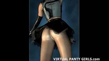 Afspelen 3D virtuele stripper kleedt zich uit en danst op het podium