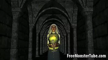 Abspielen Heißes rothaariges 3D-Babe wird von einem Vampir hart gefickt