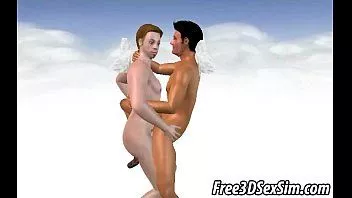 Reproducir Hunk 3d cachondo con alas de ángel se la follan analmente