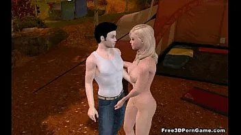 play Heiße 3D-Blondine spielt mit sich selbst, bevor sie gefickt wird