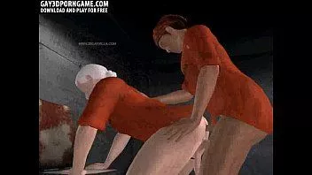 Abspielen Heißer oraler Sex mit zwei sexy 3D-Knastkerlen