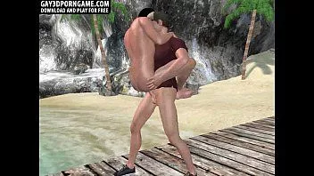 Abspielen Geiler 3D-Cartoon-Typ wird am Strand gefickt
