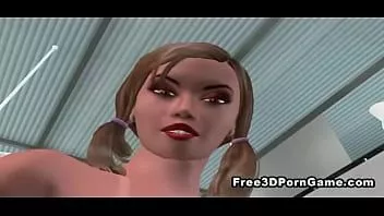 Reproducir Foxy travesti de dibujos animados en 3D siendo chupada la polla