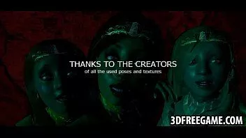 Play In a dark sex pit these sexy 3d whores fuck