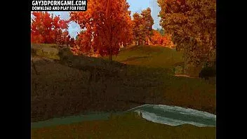 播放 欲火中烧的 3d 大块头在户外吸吮两个坚硬的鸡巴