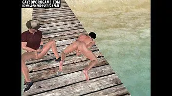 play Geile 3D cartoon hunks hebben anale seks op het strand
