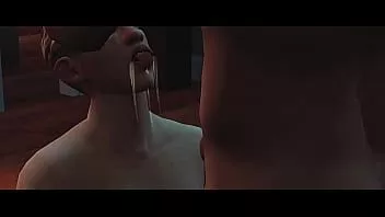 Jouer Sims 4 - Un muscle droit excité baise un minet dans une maison de location