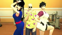 play Roshi's Perverted Training: Dragon Ball Hentai Milf Threesome with Chichi and Videl