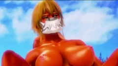 Abspielen Hentai Tier Harribel von Bleach wird hart im Stehen mit großen Brüsten und einer Brustvergrößerung gefickt