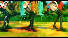 Jouer Hentai Anime Girls réchauffent l'extérieur avec de la danse et du sexe explicites