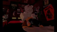 Redare Supraîncărcare esperma: Muie în gât adânc cu sânii mari în Roblox Hentai
