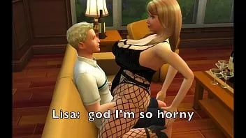 Play Sims 4: sex-starved insatiable milf fucks husband's friend while he's away on a business trip