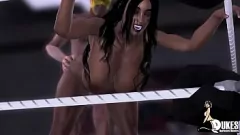 Reproducir Luchador 3D golpea el coño de la diva luchadora hentai en sexo duro y duro