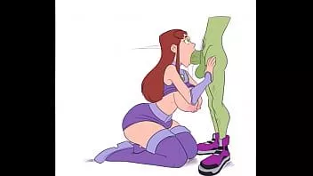 Play Starfire suckin beast boy`s green cock by wappah